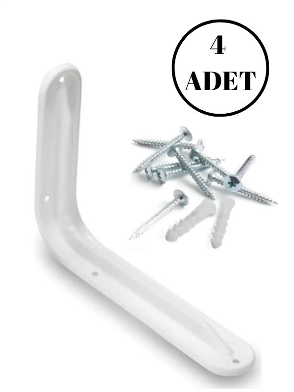 4 Adet Raf Altı Ayağı L Konsol Tüm Boyutlar - Raf Altı Kol