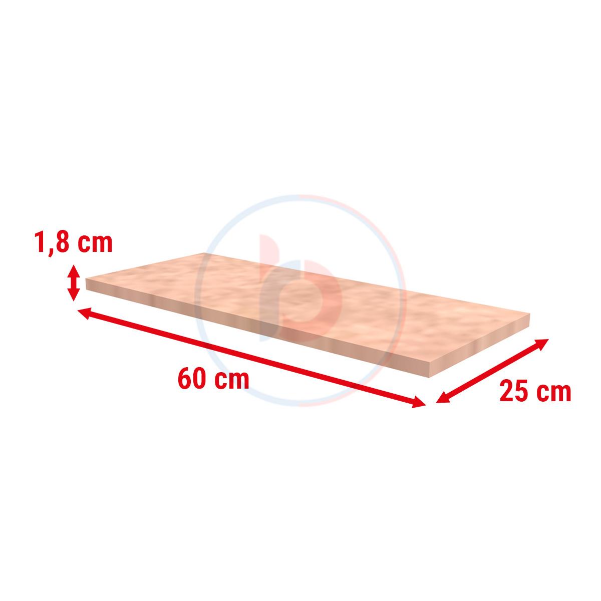 25x60 Cm Ham MDF Raf - Dekoratif Ahşap Raf