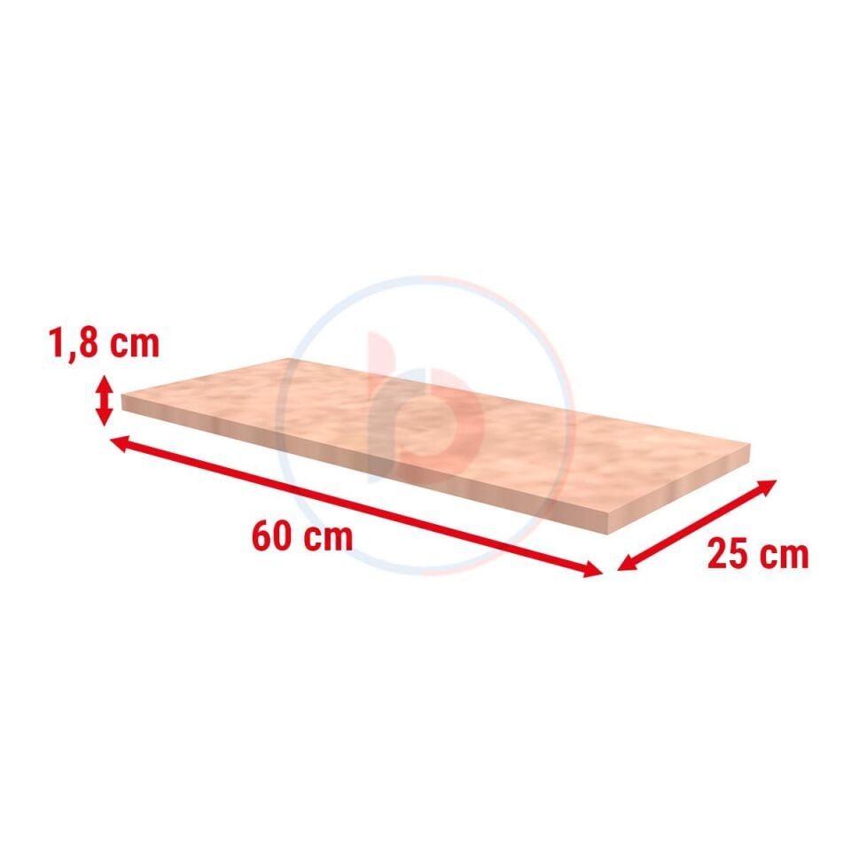 25x60 Cm Ham MDF Raf - Dekoratif Ahşap Raf