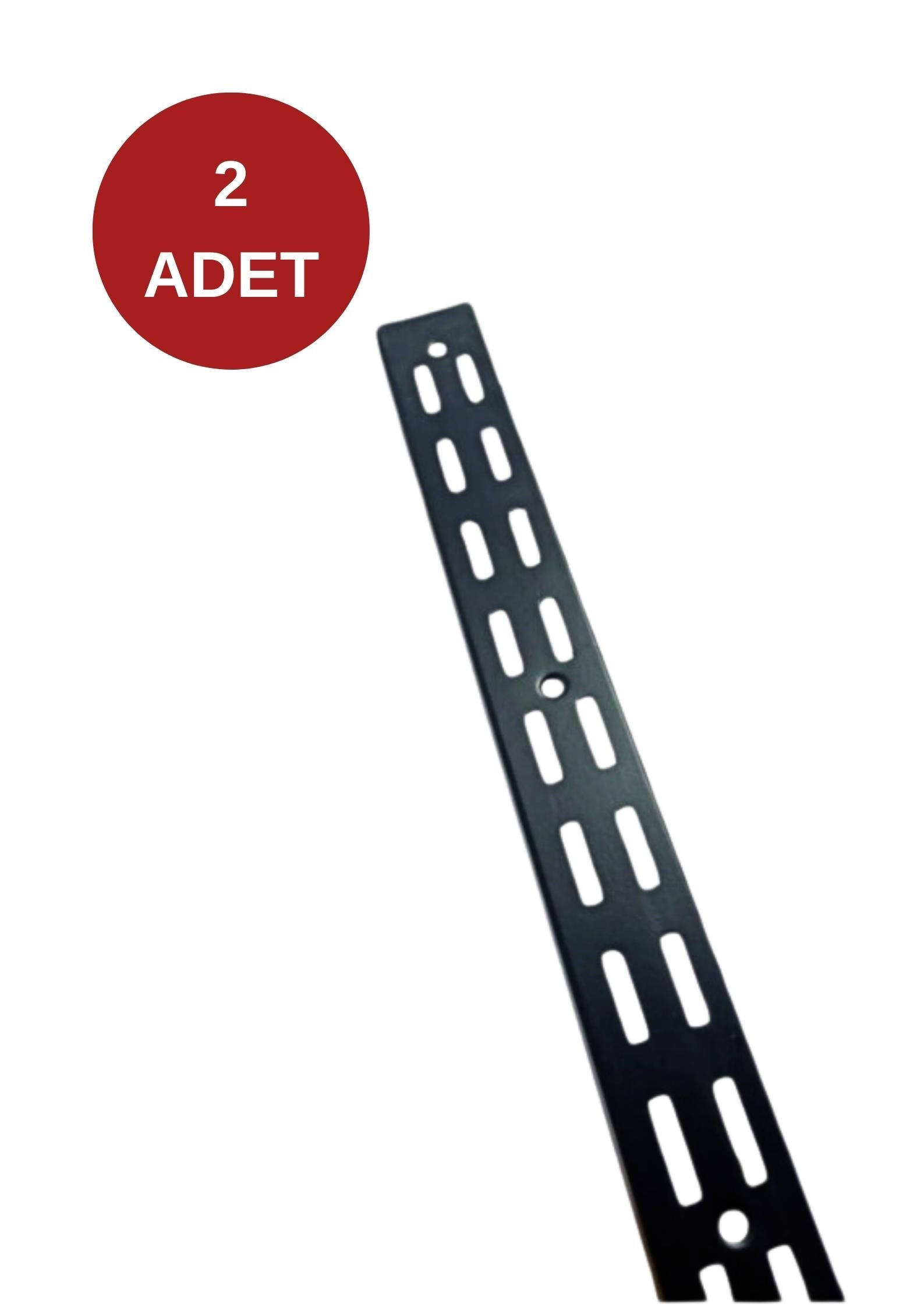 2 adet 200 Cm Siyah Çift Sıra Delikli Konik Dikme Destek Profili
