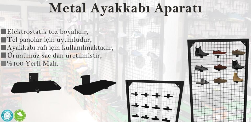 Tel Panoya Geçen Metal Ayakkabı Standı - Ayakkabı Askı Kancası, Ayakkabı Askı Aparatı