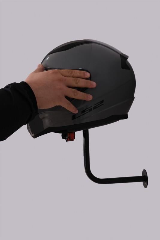 Duvara Monte Siyah Motosiklet Kask Tutucu