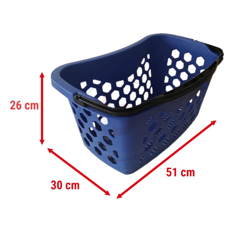 2 Adet Fasulye Tipi Plastik Alışveriş Sepeti - Market El Sepeti