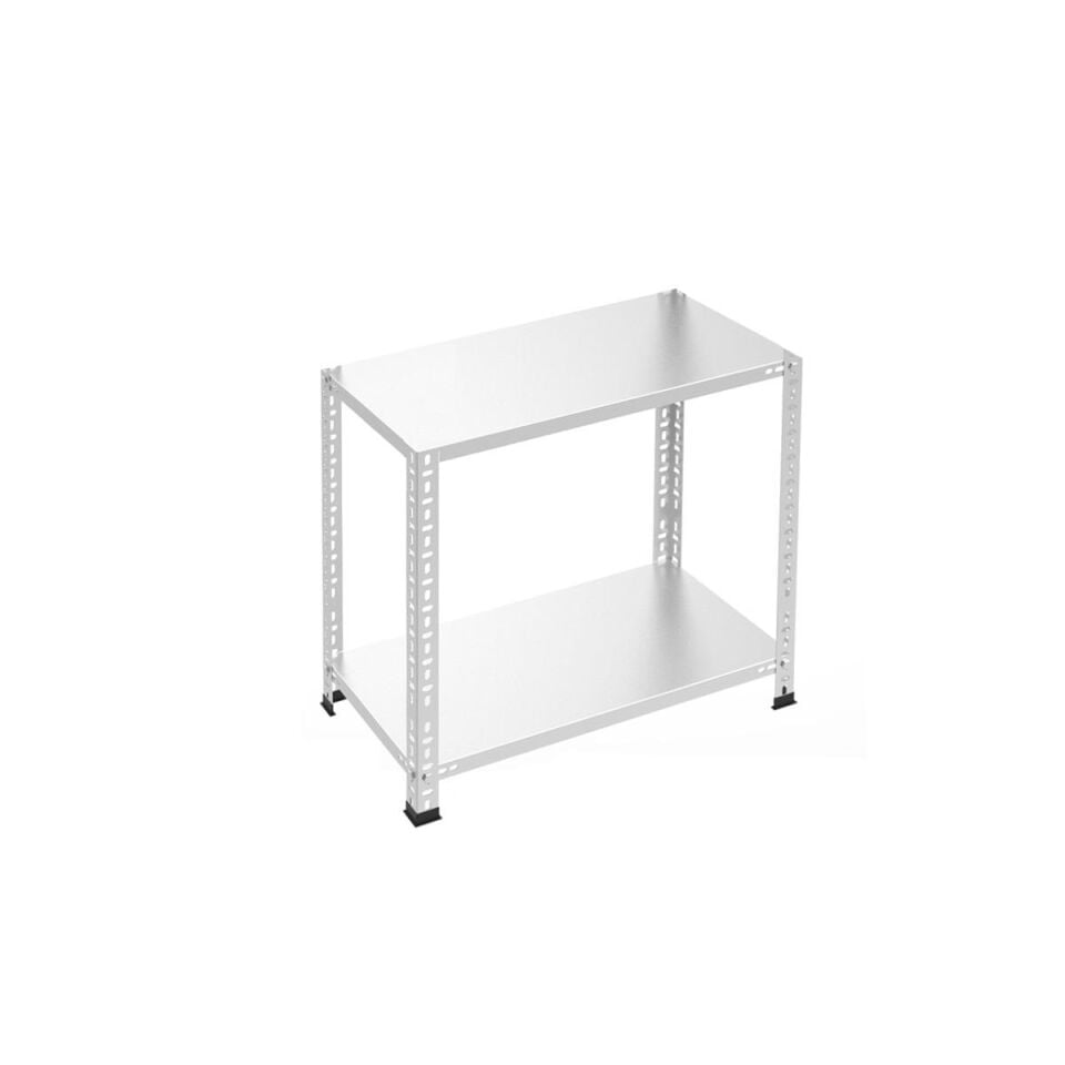 2 Katlı Galvaniz Çelik Raf - Depo, Arşiv, Kiler, Dosya, Market Rafı