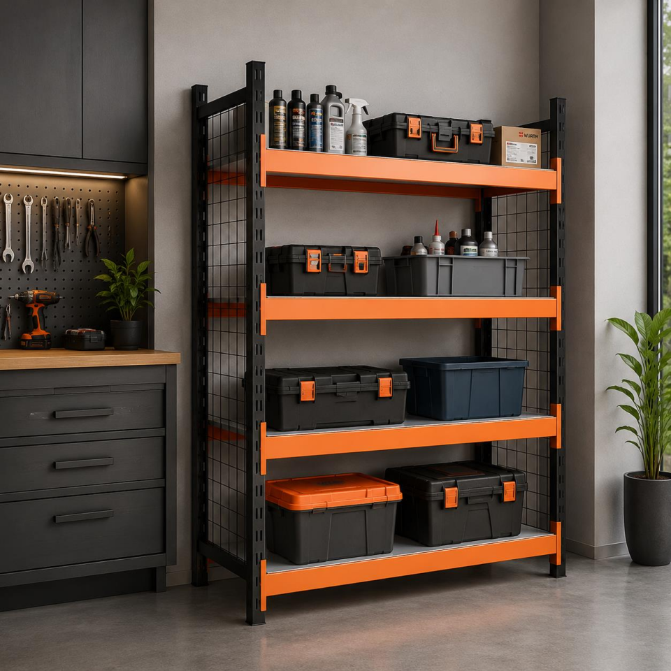 4 Katlı Dekoratif  Midi Rack - Ekonomik Depo,Arşiv, Kiler Rafı