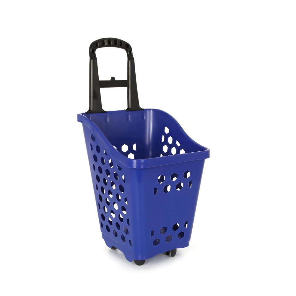 40 Lt Tekerlekli Plastik Alışveriş Sepeti - Market Sepeti