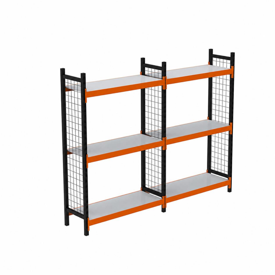 3 Katlı Duble Tel Kafesli Dekoratif Midi Rack - Ekonomik Depo,Arşiv, Kiler Rafı