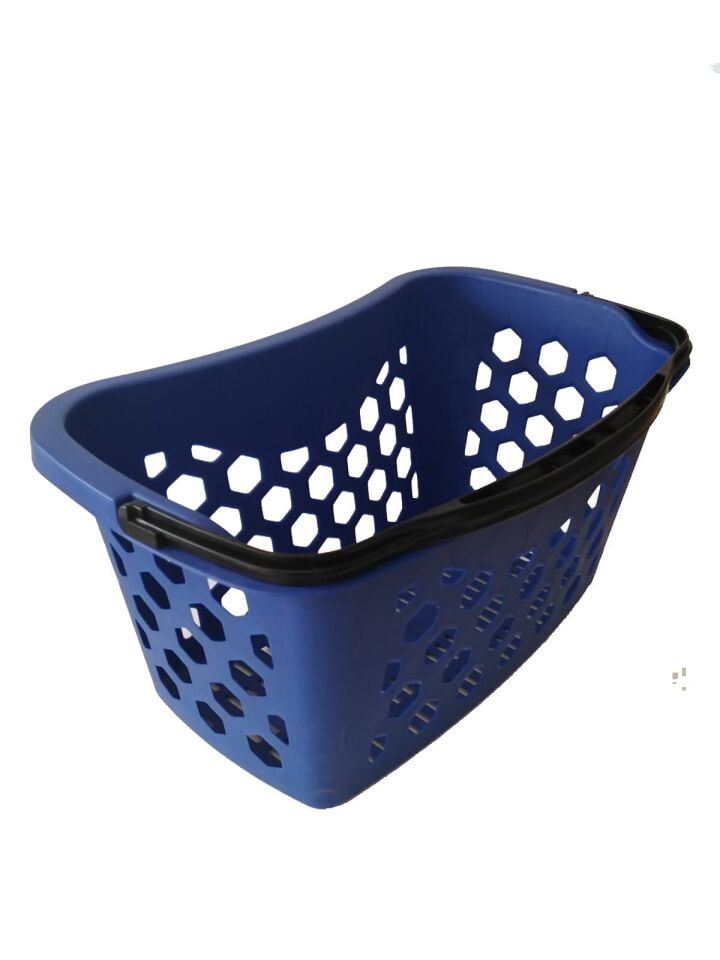 Fasulye Tipi Plastik Alışveriş Sepeti - Market El Sepeti Mavı