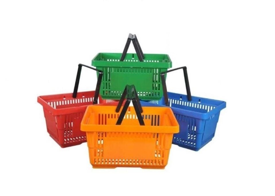 10 Adet 22 Lt Plastik Alışveriş Sepeti - Market El Sepeti