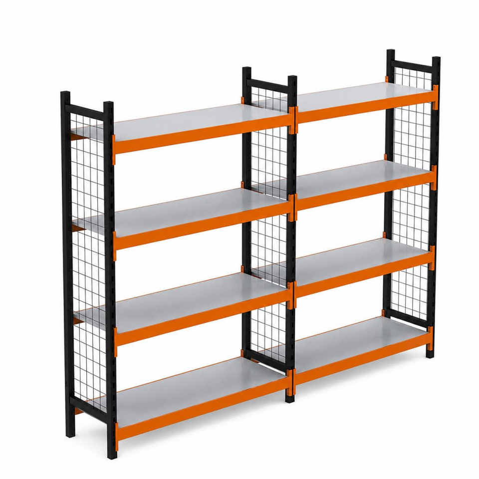 4 Katlı Duble Tel Kafesli Dekoratif Midi Rack - Ekonomik Depo,Arşiv, Kiler Rafı