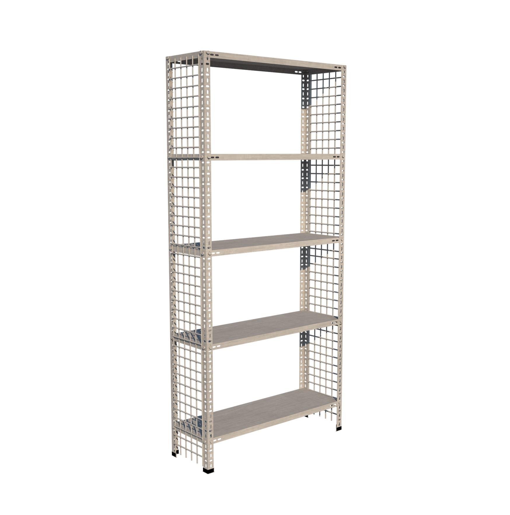 5 Katlı Galvaniz Tel Kafes Çelik Raf - Dekoratif Raf