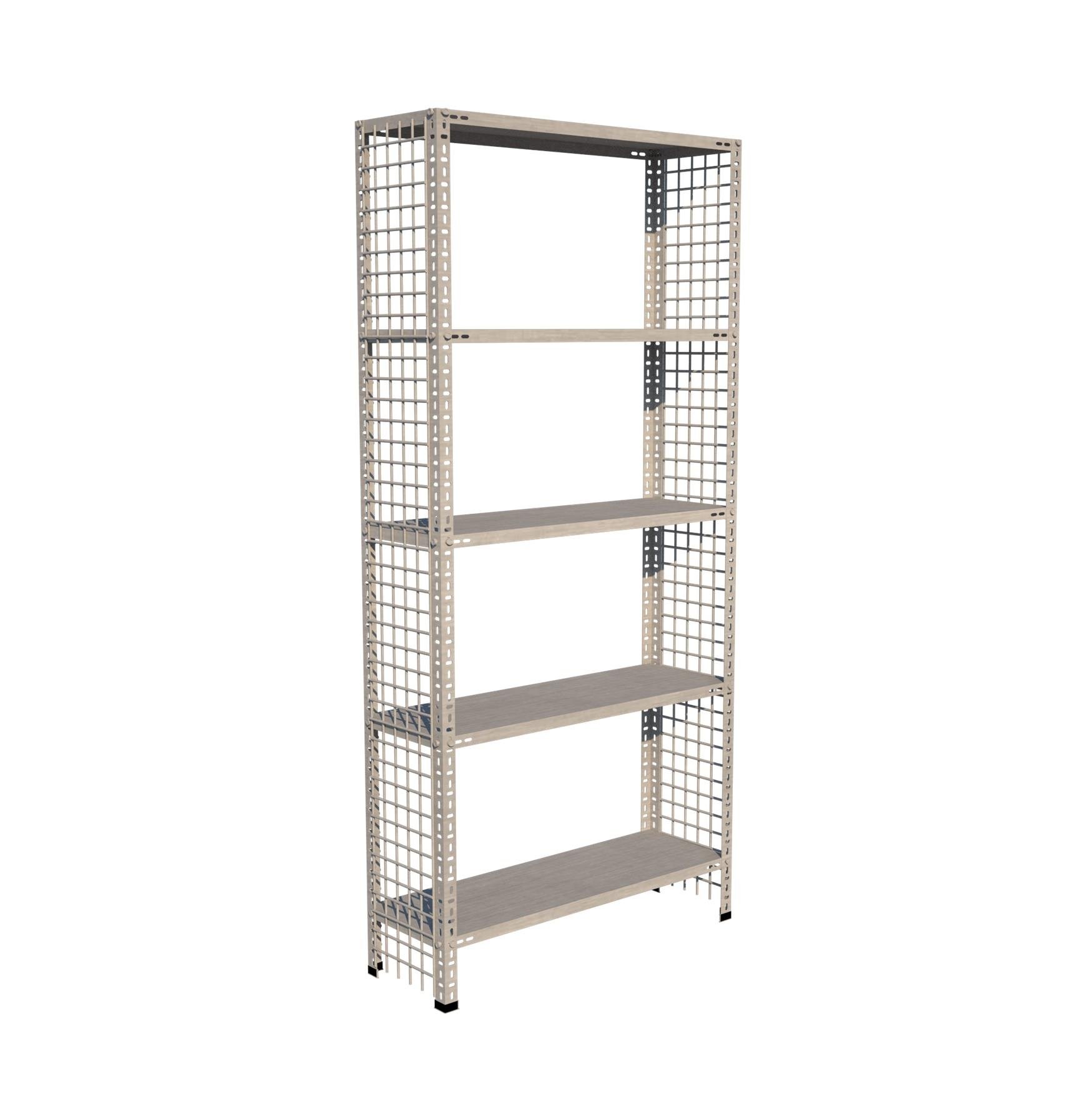 5 Katlı Galvaniz Tel Kafes Çelik Raf - Dekoratif Raf