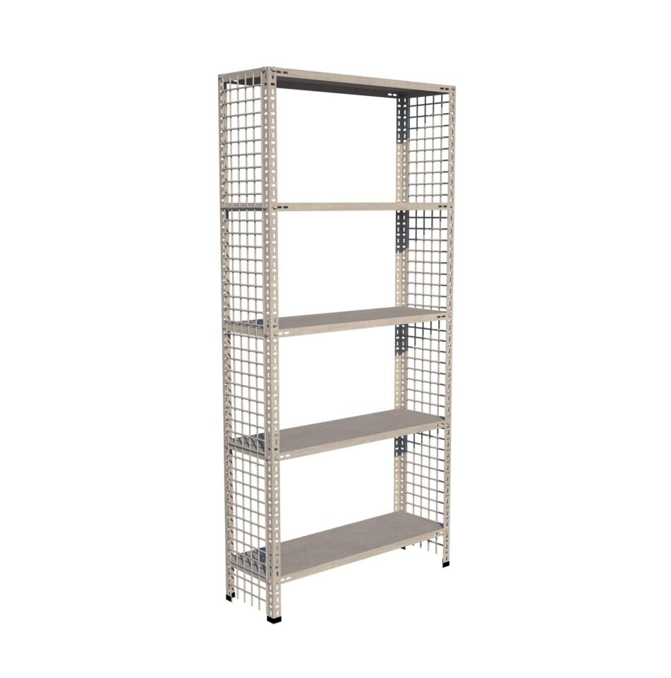 5 Katlı Galvaniz Tel Kafes Çelik Raf - Dekoratif Raf