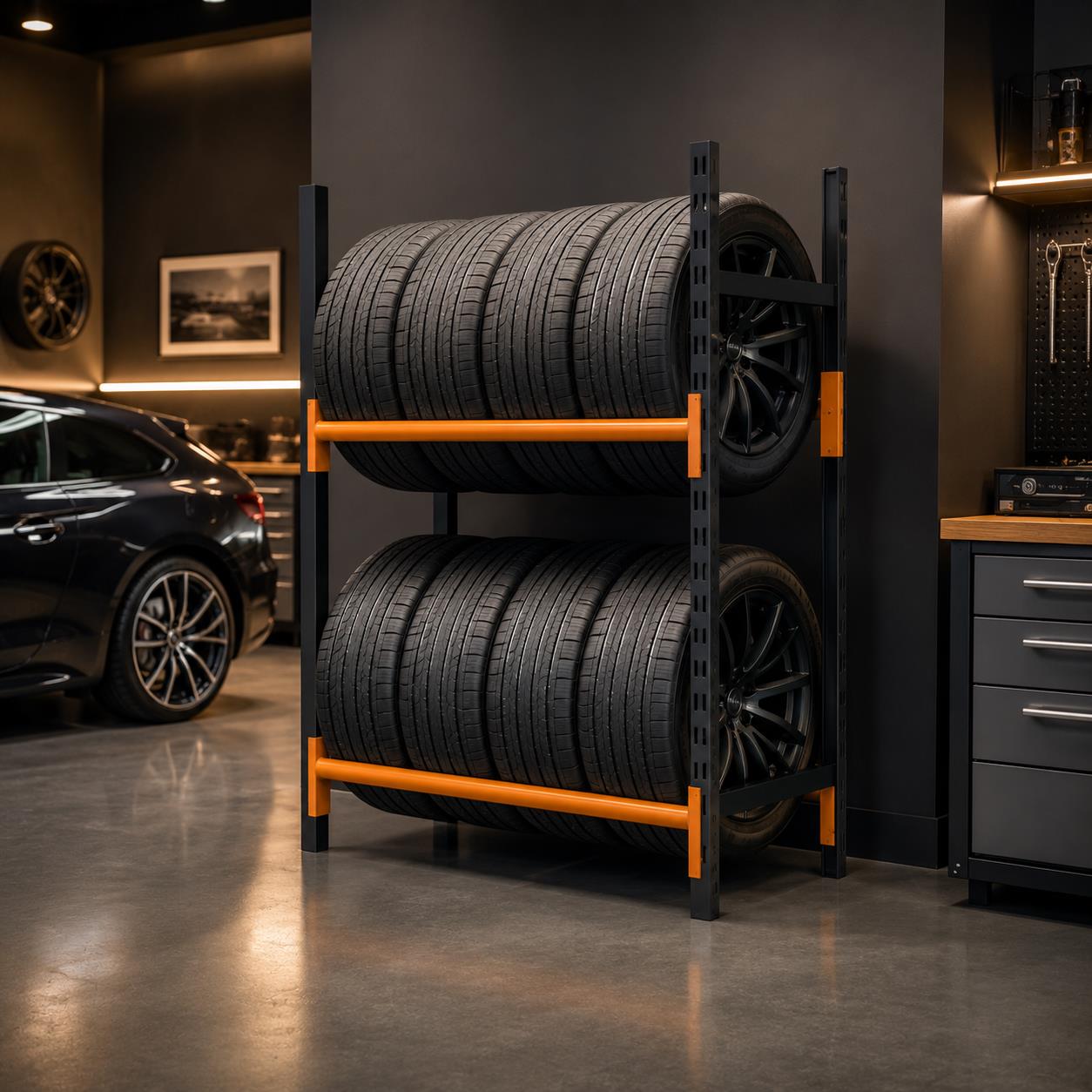2 Katlı Midi Rack Lastik İstifleme Rafı