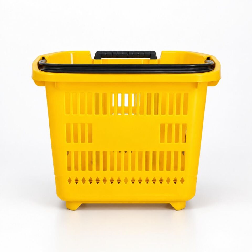 40 Lt Saplı Plastik Alışveriş Sepeti - Tekerlekli Market Sepeti