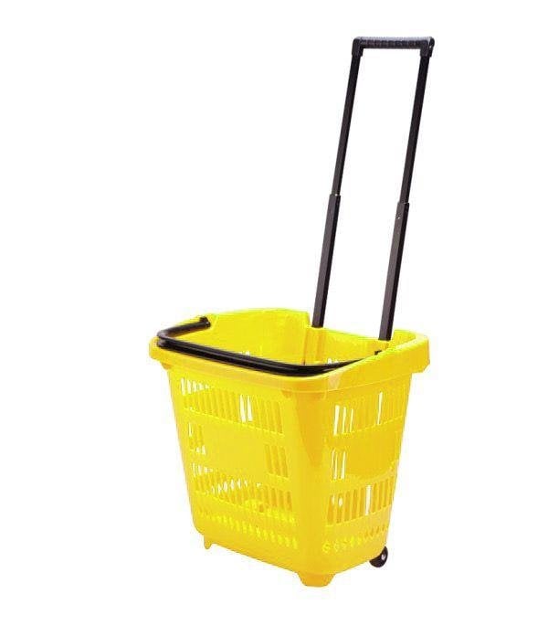 40 Lt Saplı Plastik Alışveriş Sepeti - Tekerlikli Market Sepeti