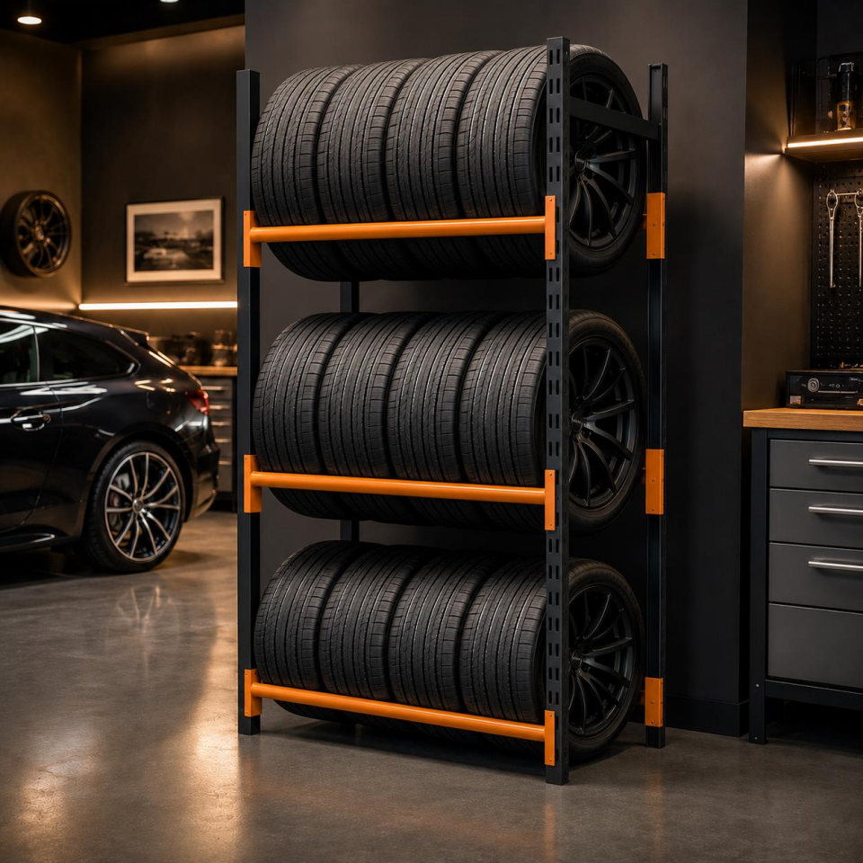 3 Katlı Midi Rack Lastik İstifleme Rafı