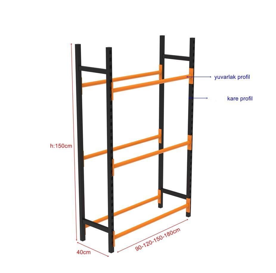 3 Katlı Midi Rack Lastik İstifleme Rafı