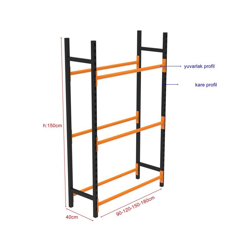 3 Katlı Midi Rack Lastik İstifleme Rafı