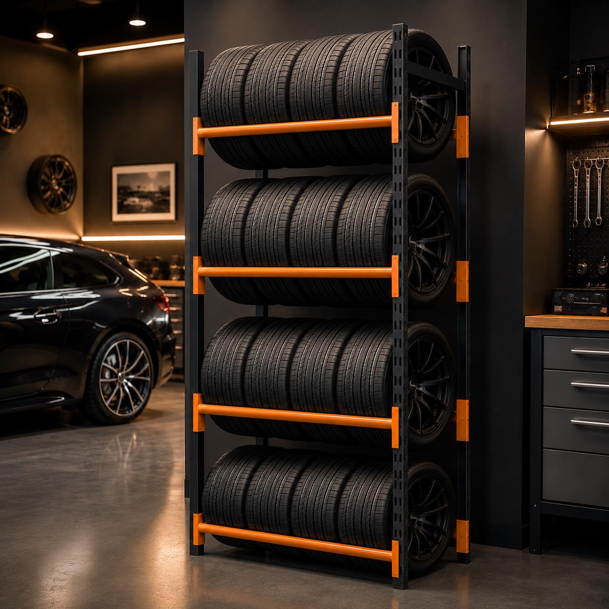 4 Katlı Midi Rack Lastik İstifleme Rafı