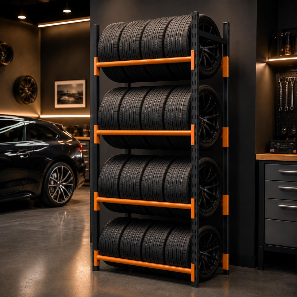 4 Katlı Midi Rack Lastik İstifleme Rafı