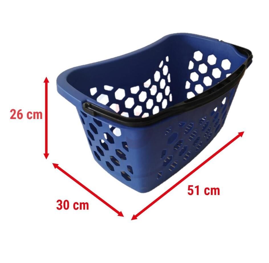 5 Adet Fasulye Tipi-Oval Plastik Alışveriş Sepeti - Market El Sepeti