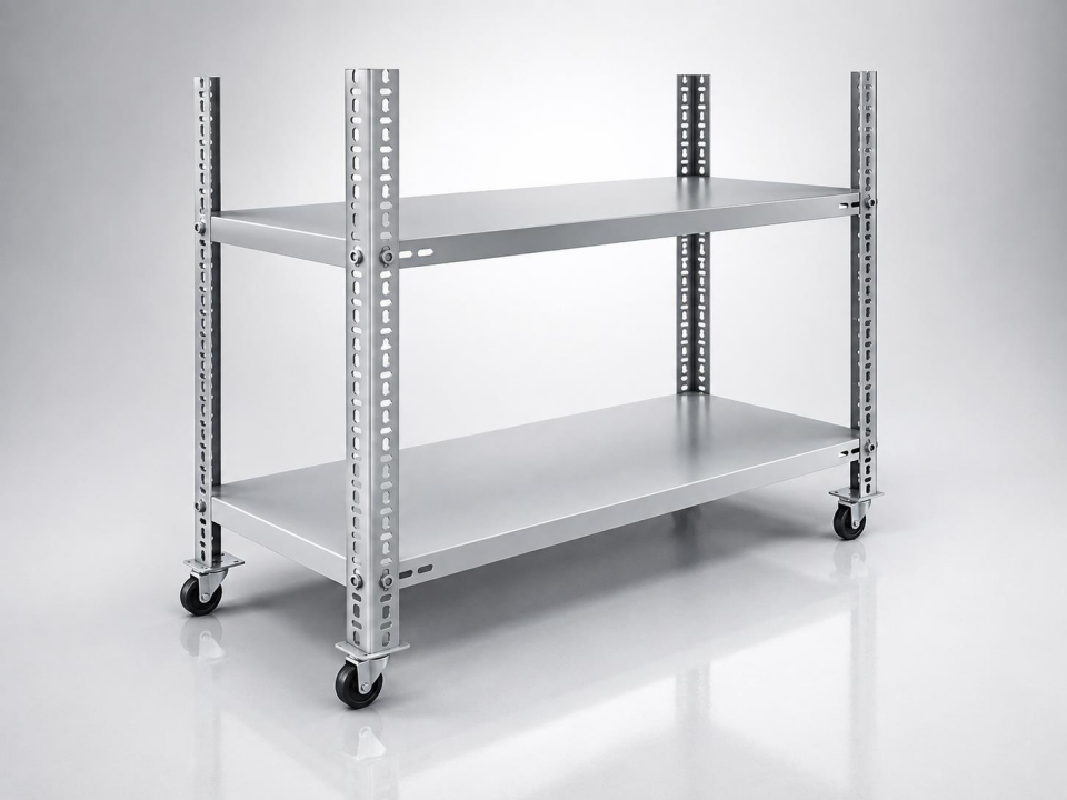 6 Katlı Tekerlekli Galvaniz Çelik Raf - Depo, Arşiv, Kiler, Dosya, Market Rafı