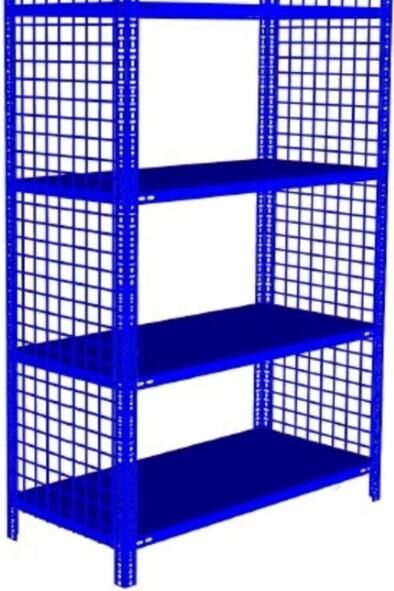 4 Katlı 31x75x150 cm Renkli Tel Kafesli Çelik Raf