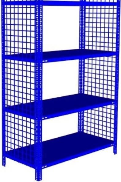 4 Katlı 31x75x150 cm Renkli Tel Kafesli Çelik Raf