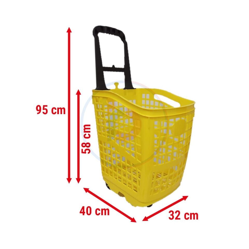 70 Lt Plastik Alışveriş Sepeti - Tekerlikli Market Sepeti