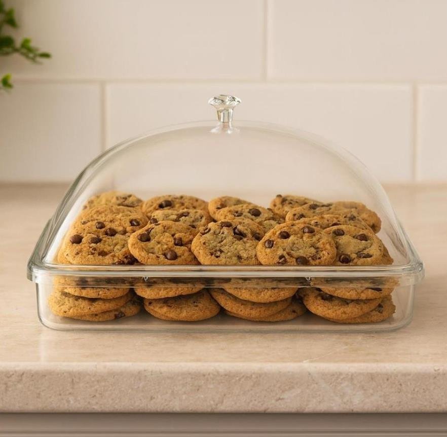 10 Adet Pleksi Kapaklı Lokumluk Kutu - Meze, Kurabiye, Lokum, Pasta, Kek Sergileme Kabı