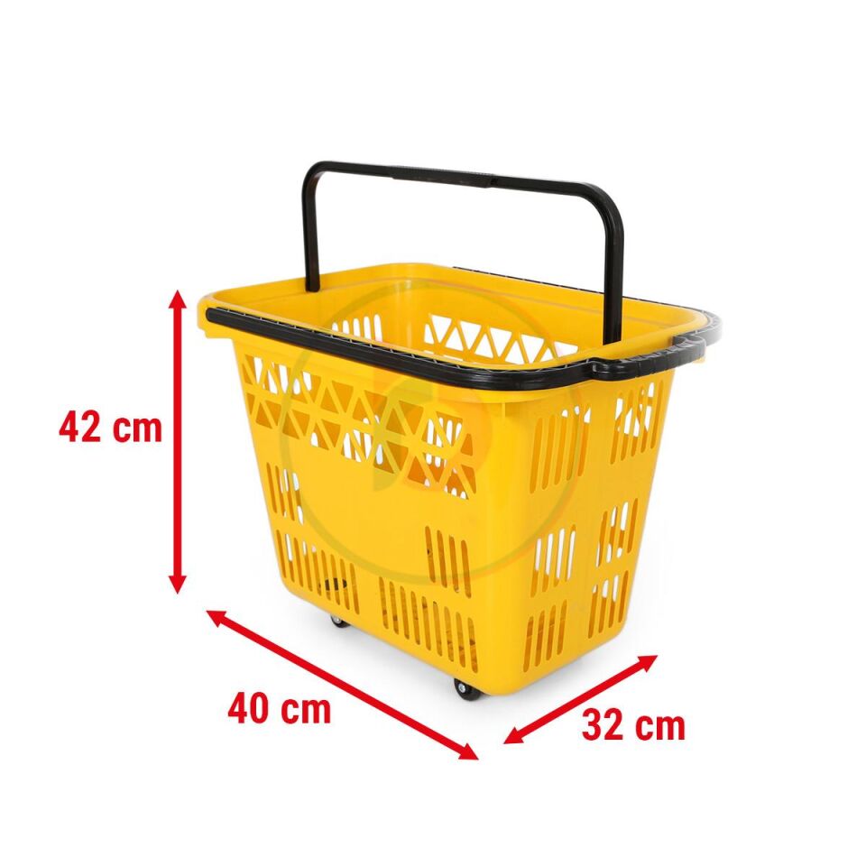 54 Lt Plastik Alışveriş Sepeti - Tekerlekli Market Sepeti