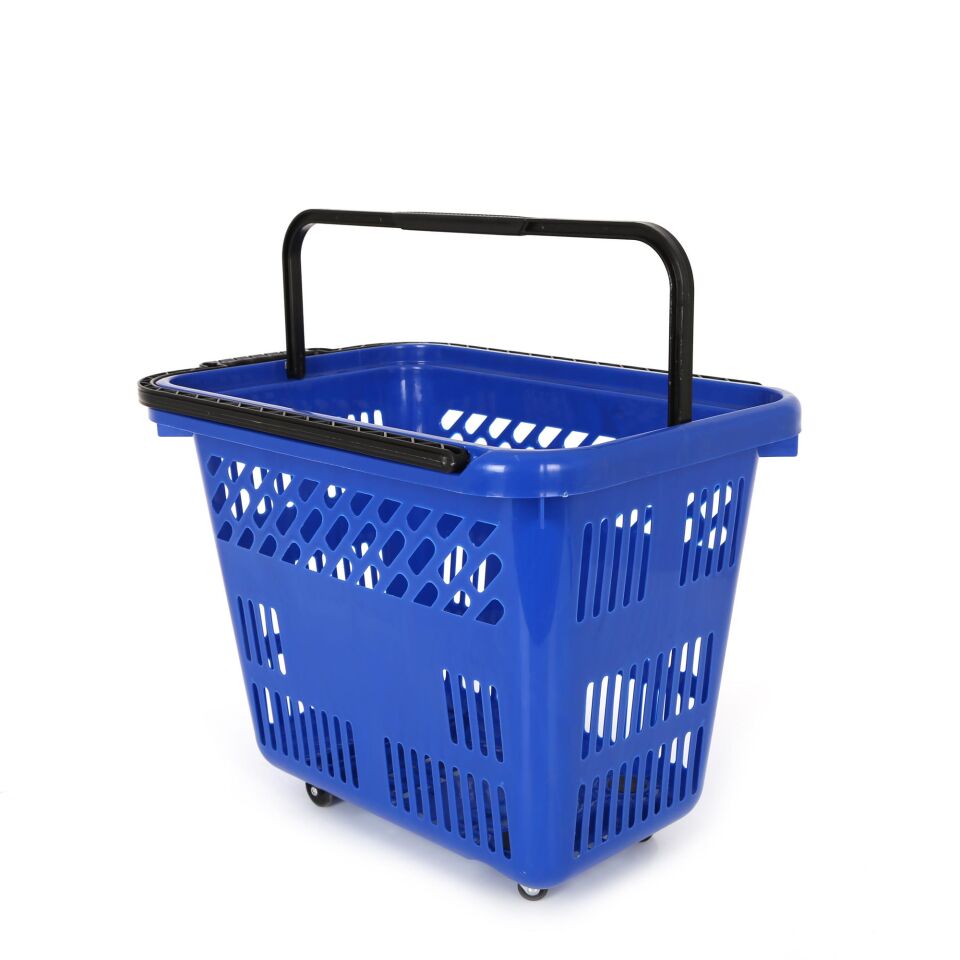 54 Lt Plastik Alışveriş Sepeti - Tekerlikli Market Sepeti