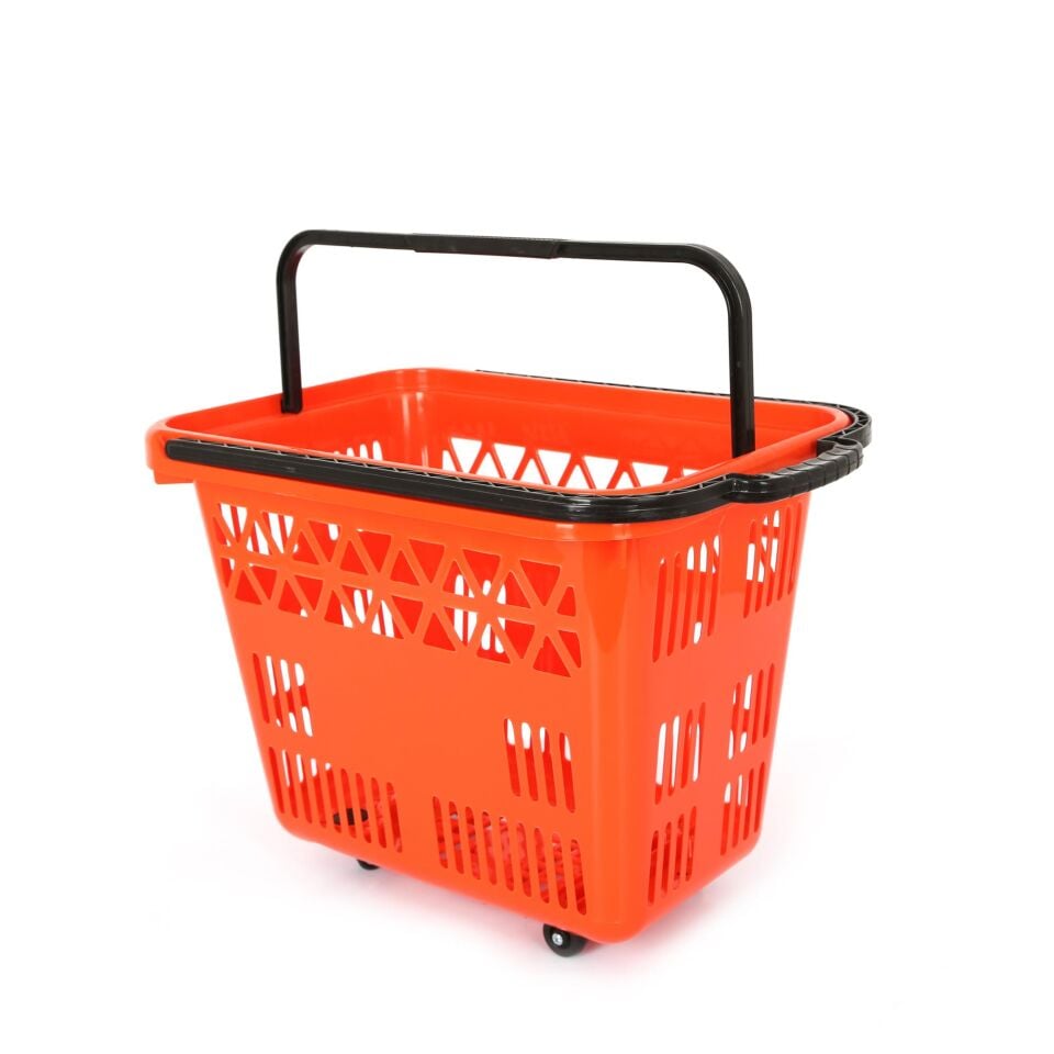54 Lt Plastik Alışveriş Sepeti - Tekerlikli Market Sepeti