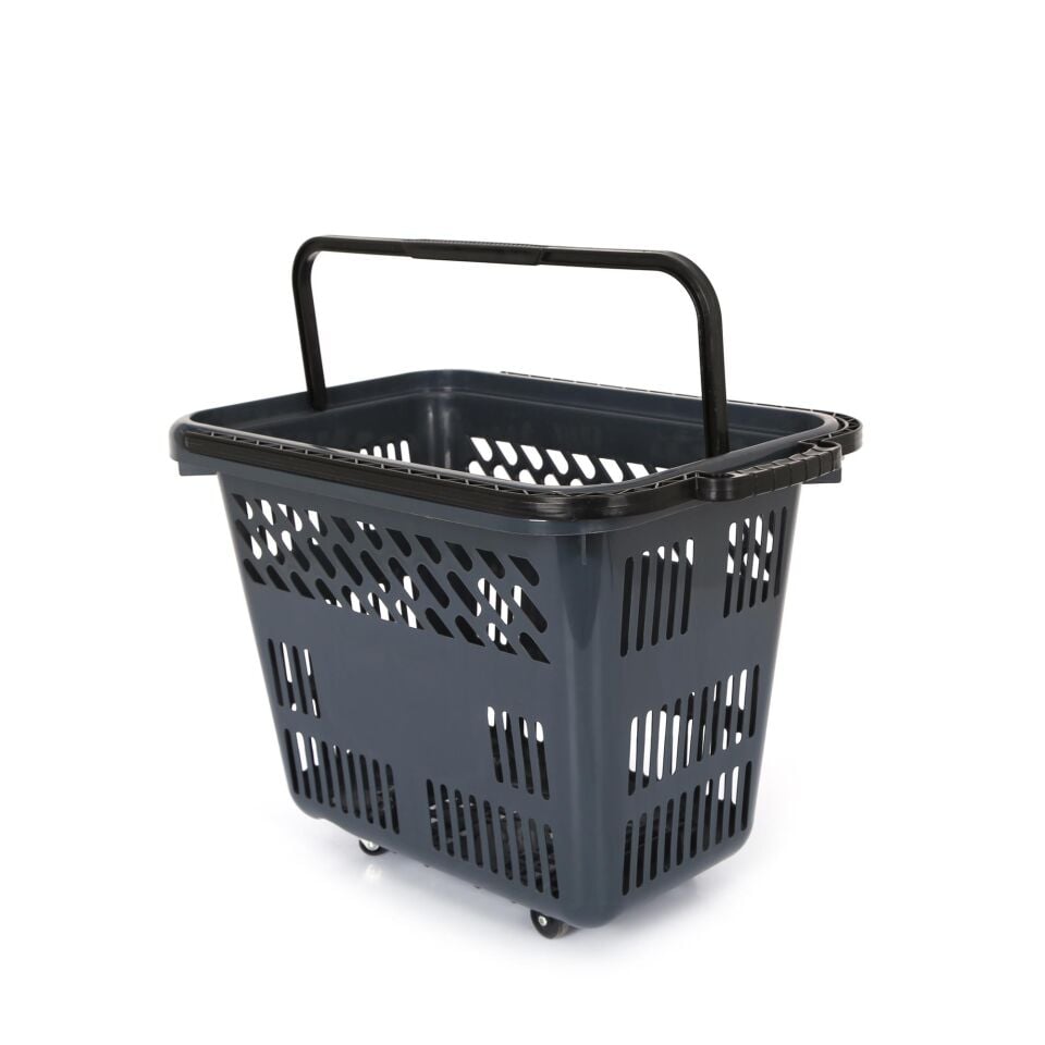 54 Lt Plastik Alışveriş Sepeti - Tekerlekli Market Sepeti