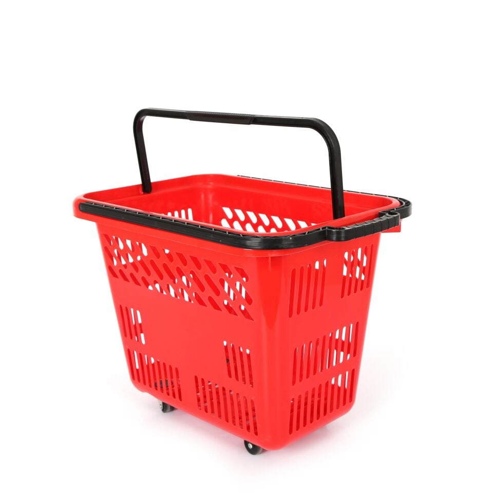 54 Lt Plastik Alışveriş Sepeti - Tekerlikli Market Sepeti