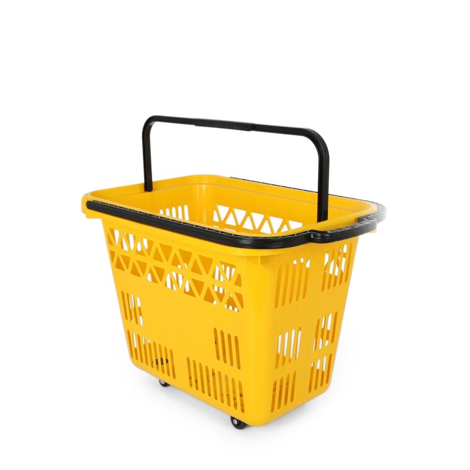 54 Lt Plastik Alışveriş Sepeti - Tekerlekli Market Sepeti