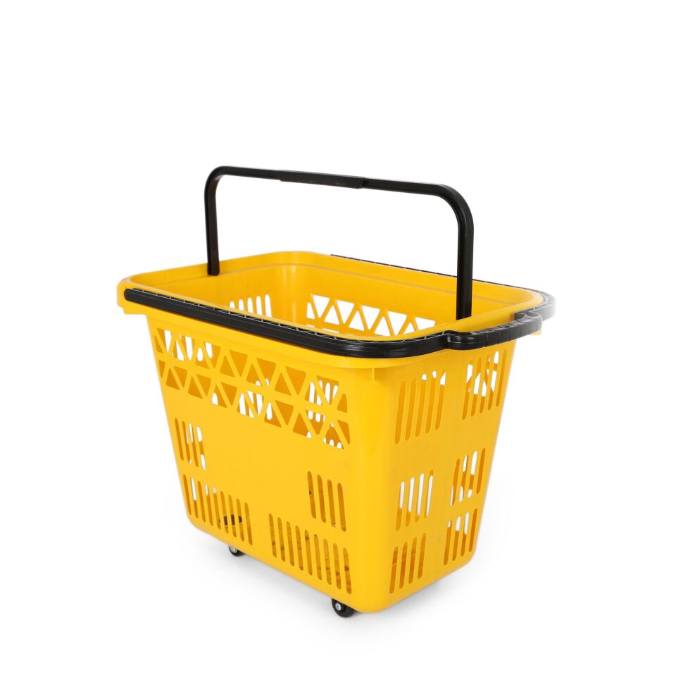 54 Lt Plastik Alışveriş Sepeti - Tekerlekli Market Sepeti
