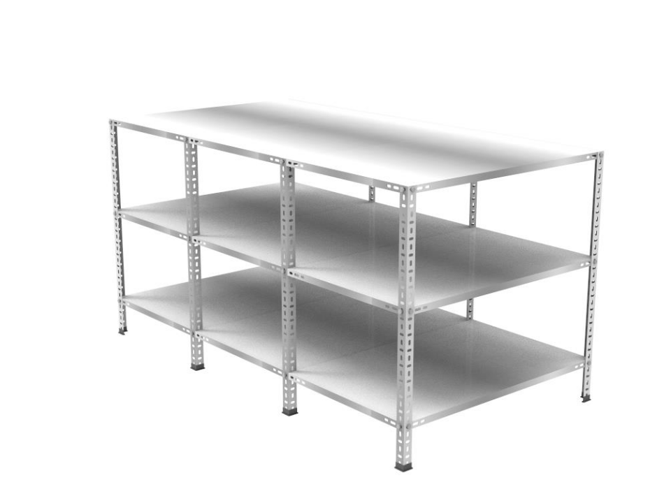 3 Katlı Galvaniz Paketleme Masası - Atölye, Depo, Hobi Çalışma Masası