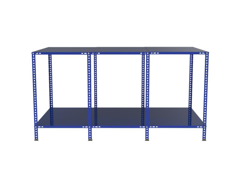 2 Katlı Renkli Paketleme Masası - Atölye, Depo, Hobi Çalışma Masası - Mavi