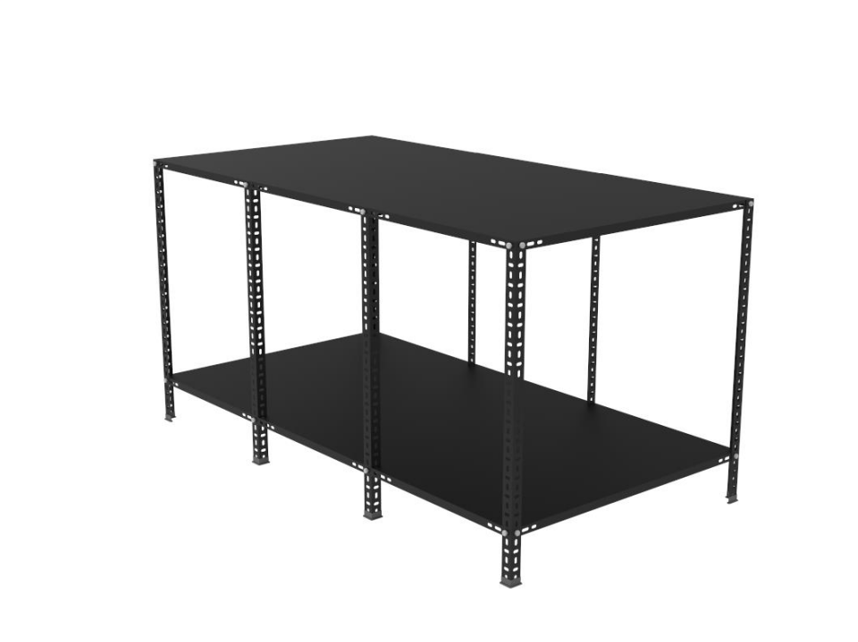 2 Katlı Renkli Paketleme Masası - Atölye, Depo, Hobi Çalışma Masası - Mavi