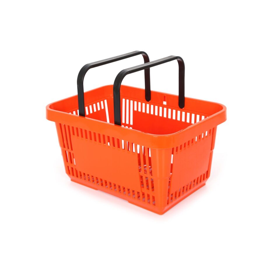 22 Lt Plastik Alışveriş Sepeti - Market El Sepeti Turuncu