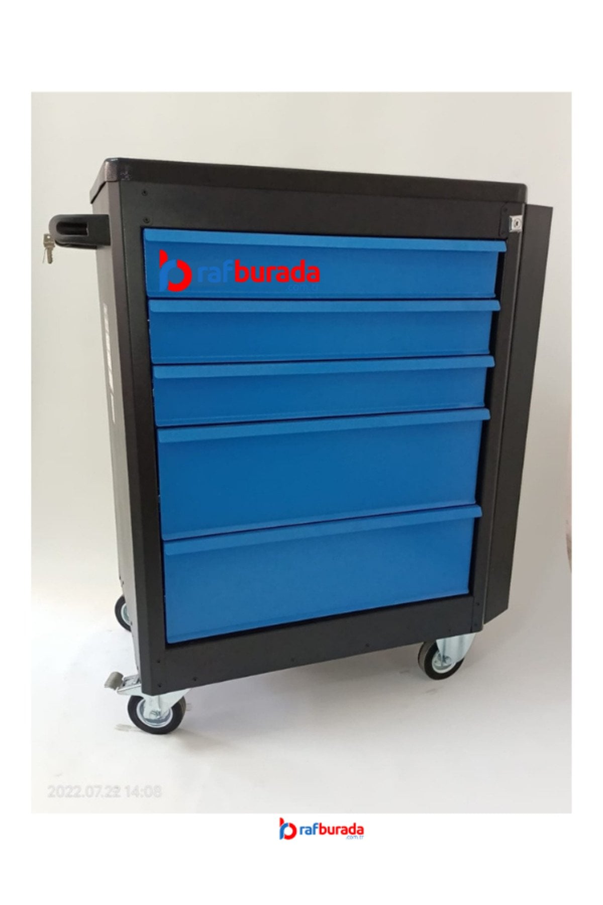 5 Çekmeceli Alet Dolabı İçi Boş Atölye Usta Set Takım Arabası-Mavi