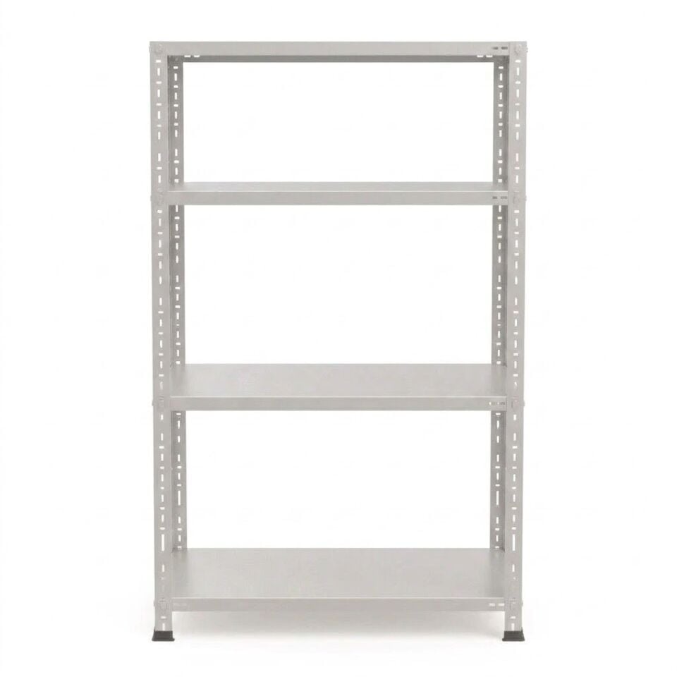 4 Katlı Galvaniz Çelik Raf - Depo, Arşiv, Kiler, Dosya, Market Rafı
