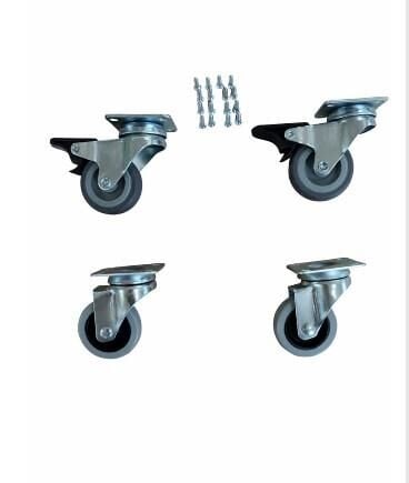 4 Adet (2 Adet Frenli 2 Adet Frensiz) Döner Tablalı 50'lik Bilyalı Masa Dolap Sehpa Mobilya Tekeri