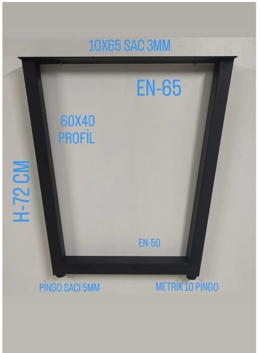 1 Takım Yamuk Kare Masa Ayağı - 65x72 Cm