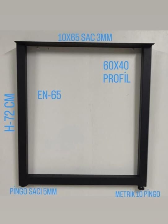 1 Takım Kare Masa Ayağı - 65x72 Cm