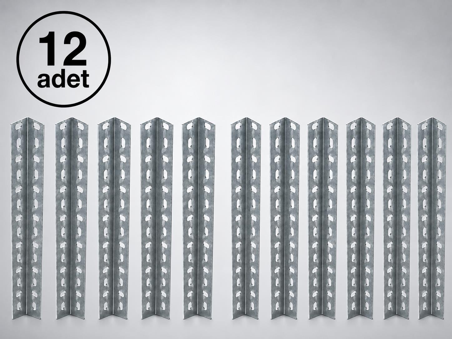 12 Adet 150 Cm Galvaniz Çelik Raf Profil - 2,00 Mm